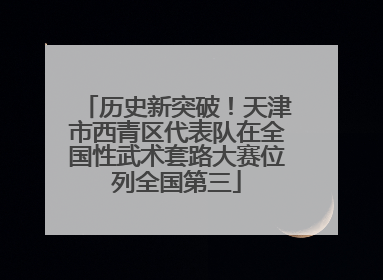 历史新突破！天津市西青区代表队在全国性武术套路大赛位列全国第三